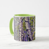 Mug Spring Aspen Tree Woodland Purple Green Coffee (Devant gauche)
