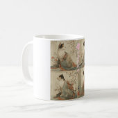 Mug "Spring at Dawn" Japanese Cat in Kimono Art (Devant gauche)