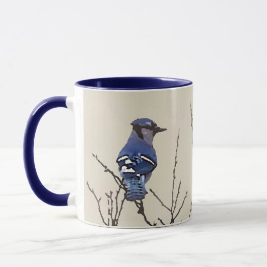 Mug Spring Blue Jay Fine Art pour les amateurs d'oisea (Gauche)