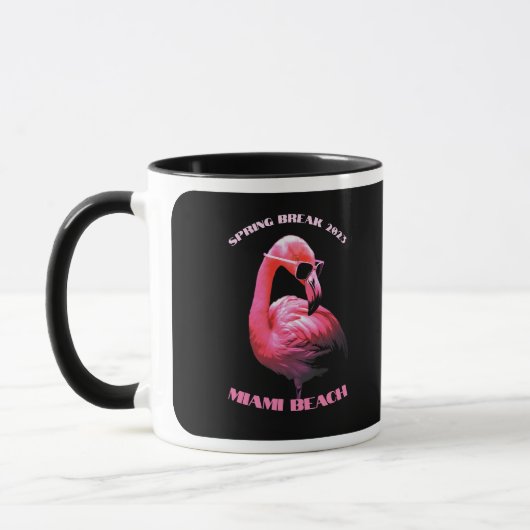 Mug Spring Break Miami Beach Flamant rose Lunettes de  (Gauche)