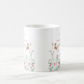 Mug Spring Deep Pink Butterfly Floral Wedding (Centre)