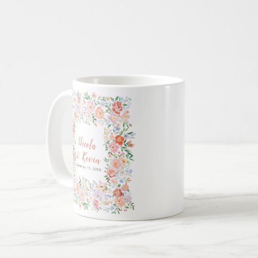 Mug Spring Floral Flowers Wedding  (Devant gauche)