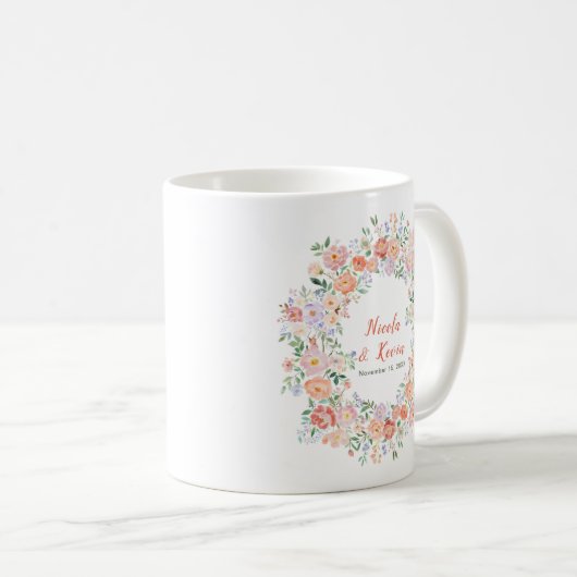 Mug Spring Floral Flowers Wedding (Devant droit)