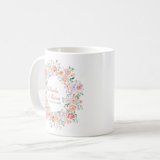 Mug Spring Floral Flowers Wedding (Devant gauche)