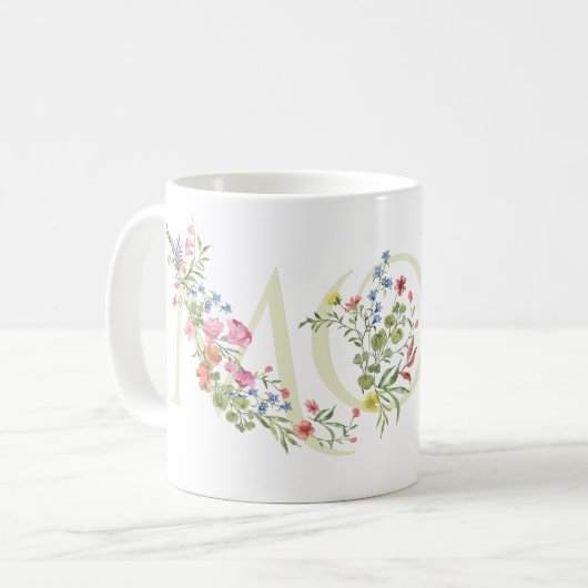 Mug Spring Flowers Pretty MOM to BE baby shower (Devant gauche)