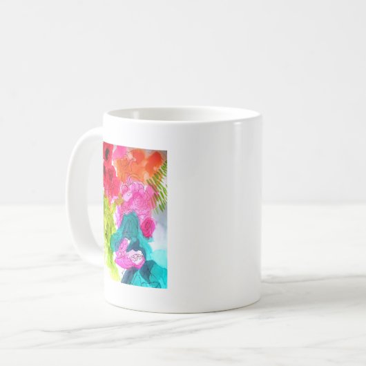 Mug Spring Flowers watercolour abstract (Devant gauche)