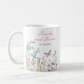 Mug Spring Green Butterfly Floral Wedding (Gauche)