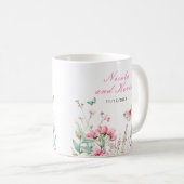 Mug Spring Pink Butterfly Floral Wedding (Devant droit)