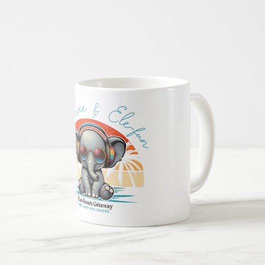 Mug Spring Sunshine and Ele-fun Retro Beach Getaway (Devant droit)