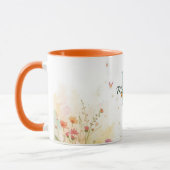 Mug Spring Watercolor Birds Floral Monogram Wildflower (Gauche)