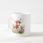 Mug Spring Watercolor Texas Longhorn (Devant gauche)