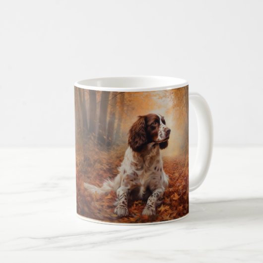 Mug Springer Spaniel à l'automne Feuilles automne Insp (Devant droit)