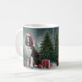 Mug Springer Spaniel Chien dans la neige Noël (Devant gauche)