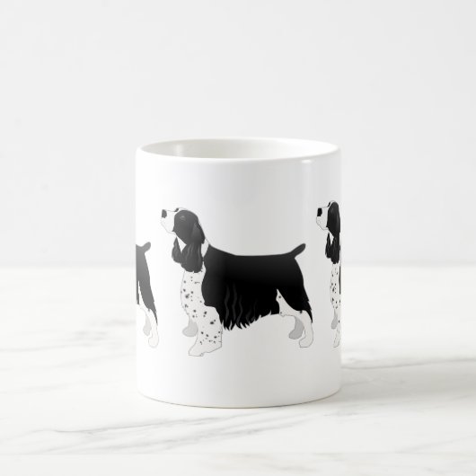 Mug Springer Spaniel Chien de base race Silhouette Noi (Centre)