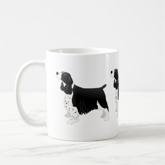 Mug Springer Spaniel Chien de base race Silhouette Noi (Gauche)