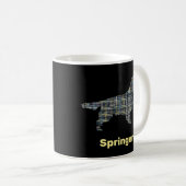 Mug Springer Spaniel Chien Silhouette Jaune & Grille N (Devant droit)