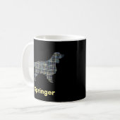 Mug Springer Spaniel Chien Silhouette Jaune & Grille N (Devant gauche)