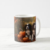 Mug Springer Spaniel Chiot Automne Citrouille de plais (Devant droit)