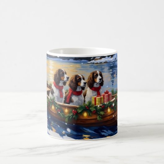Mug Springer Spaniel Christmas Boat Holiday (Centre)