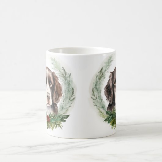 Mug Springer spaniel Noël Wreath Festive Pup (Centre)