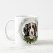 Mug Springer spaniel Noël Wreath Festive Pup (Gauche)