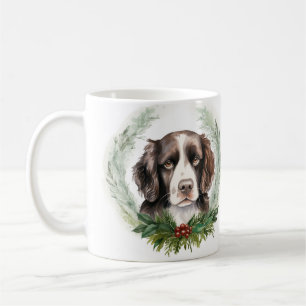 Mug Springer spaniel Noël Wreath Festive Pup