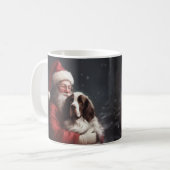 Mug Springer Spaniel Père Noël Noël Festif (Devant gauche)