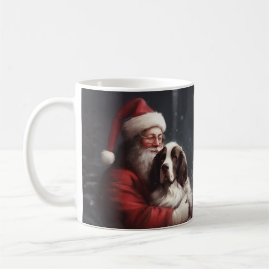 Mug Springer Spaniel Père Noël Noël Festif (Gauche)