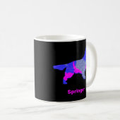 Mug Springer Spanien Chien Silhouette rose chaud noir (Devant droit)