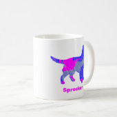 Mug Sprocker Spaniel Chien Silhouette rose chaud blanc (Devant droit)