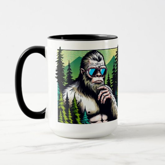 Mug Squatch Curieux avec Lunettes de Soleil (Gauche)