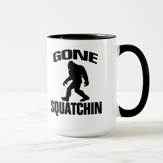 Mug Squatchin allé - silhouette noire (Droite)
