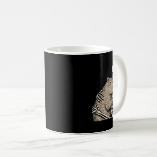 Mug Squelette Accrocher Capybara Halloween Capy Lover  (Devant droit)