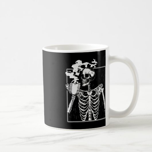 Mug Squelette Boire Café Drôle Crâne Hommes Femmes Hal (Droite)