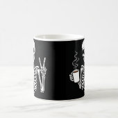 Mug squelette buvant du café (Centre)