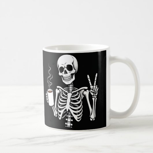 Mug squelette buvant du café (Droite)
