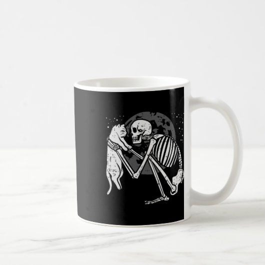 Mug Squelette Chat Crâne Kitty Cute Goth Halloween Men (Droite)