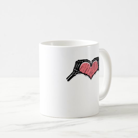 Mug Squelette Coeur main signe Valentines Jour Classiq (Devant droit)