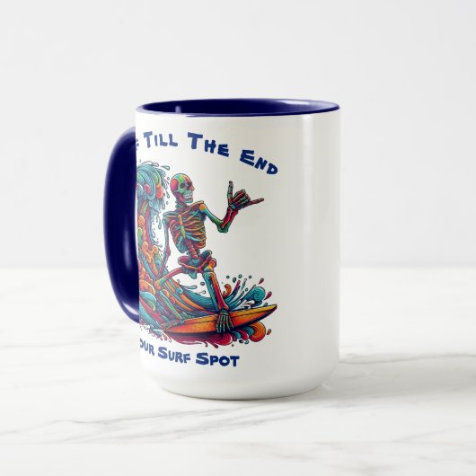 Mug Squelette coloré Surfer (Devant gauche)