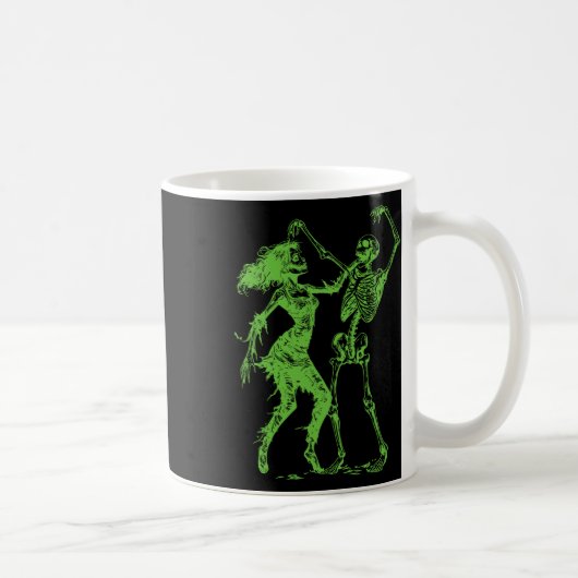 Mug Squelette Dansant Avec Femme Zombie Vert (Droite)