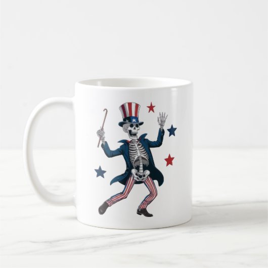 Mug Squelette dansant du 4 juillet (Gauche)