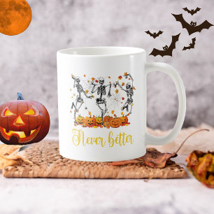 Mug squelette dansant Halloween jamais mieux citrouill