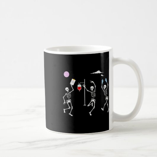 Mug Squelette dansant infirmière drôle squelette Hallo (Droite)
