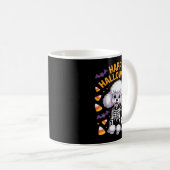 Mug Squelette de caniche Joyeux Halloween (Devant droit)