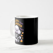 Mug Squelette de caniche Joyeux Halloween (Devant gauche)
