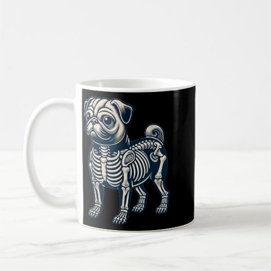Mug Squelette de Carlin Halloween (Gauche)