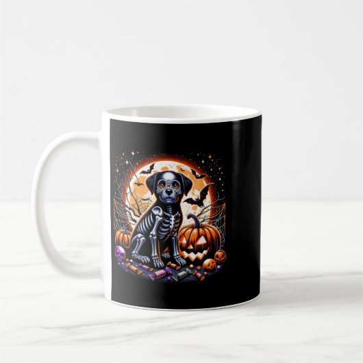 Mug Squelette de Chien Halloween (Gauche)