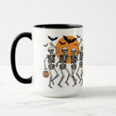 Mug Squelette de danse d'Halloween Danse Citrouille (Gauche)