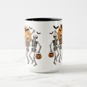 Mug Squelette de danse d'Halloween Danse Citrouille (Centre)