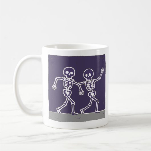 Mug Squelette de danse drôle Bone to Be Wild Halloween (Gauche)